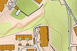 Kartbilde fra WMS-tjeneste av avviket