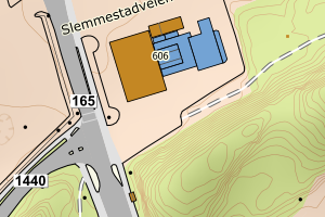 Kartbilde fra WMS-tjeneste av avviket