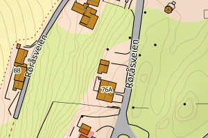 Kartbilde fra WMS-tjeneste av avviket