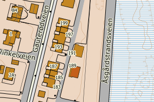 Kartbilde fra WMS-tjeneste av avviket