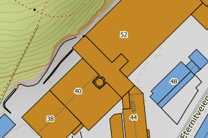 Kartbilde fra WMS-tjeneste av avviket