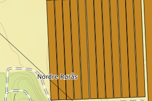 Kartbilde fra WMS-tjeneste av avviket