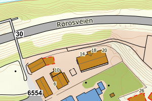 Kartbilde fra WMS-tjeneste av avviket