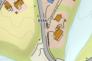 Kartbilde fra WMS-tjeneste av avviket