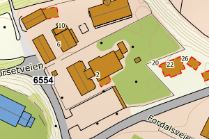 Kartbilde fra WMS-tjeneste av avviket