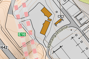 Kartbilde fra WMS-tjeneste av avviket