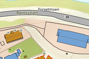 Kartbilde fra WMS-tjeneste av avviket