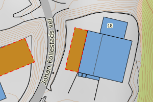 Kartbilde fra WMS-tjeneste av avviket