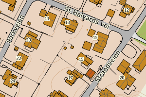 Kartbilde fra WMS-tjeneste av avviket