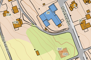 Kartbilde fra WMS-tjeneste av avviket