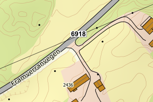 Kartbilde fra WMS-tjeneste av avviket