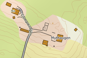 Kartbilde fra WMS-tjeneste av avviket