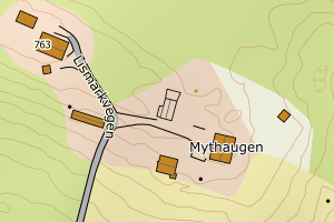 Kartbilde fra WMS-tjeneste av avviket