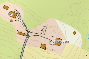 Kartbilde fra WMS-tjeneste av avviket