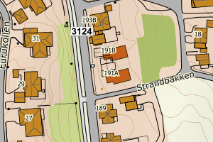 Kartbilde fra WMS-tjeneste av avviket