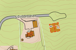 Kartbilde fra WMS-tjeneste av avviket