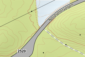 Kartbilde fra WMS-tjeneste av avviket
