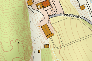Kartbilde fra WMS-tjeneste av avviket