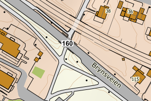 Kartbilde fra WMS-tjeneste av avviket