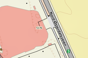 Kartbilde fra WMS-tjeneste av avviket