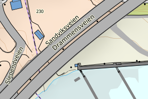 Kartbilde fra WMS-tjeneste av avviket