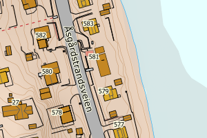 Kartbilde fra WMS-tjeneste av avviket