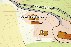 Kartbilde fra WMS-tjeneste av avviket