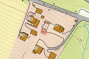 Kartbilde fra WMS-tjeneste av avviket