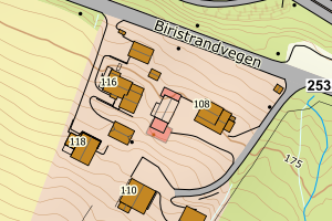 Kartbilde fra WMS-tjeneste av avviket