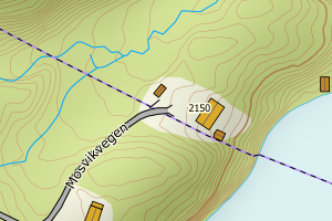 Kartbilde fra WMS-tjeneste av avviket