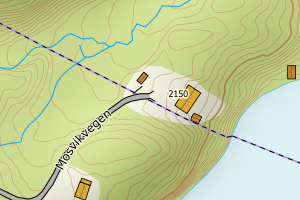 Kartbilde fra WMS-tjeneste av avviket