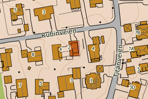 Kartbilde fra WMS-tjeneste av avviket