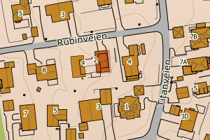 Kartbilde fra WMS-tjeneste av avviket