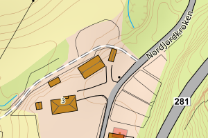 Kartbilde fra WMS-tjeneste av avviket