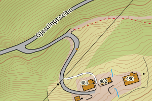 Kartbilde fra WMS-tjeneste av avviket
