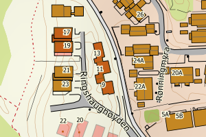 Kartbilde fra WMS-tjeneste av avviket