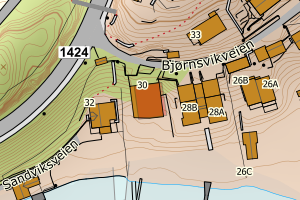 Kartbilde fra WMS-tjeneste av avviket