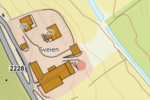 Kartbilde fra WMS-tjeneste av avviket