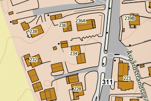 Kartbilde fra WMS-tjeneste av avviket