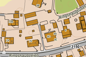 Kartbilde fra WMS-tjeneste av avviket