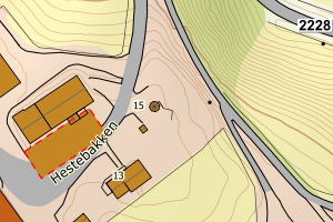 Kartbilde fra WMS-tjeneste av avviket