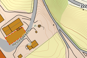 Kartbilde fra WMS-tjeneste av avviket