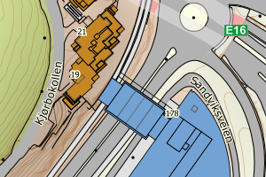 Kartbilde fra WMS-tjeneste av avviket