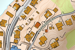 Kartbilde fra WMS-tjeneste av avviket