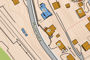 Kartbilde fra WMS-tjeneste av avviket