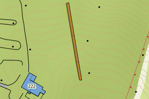 Kartbilde fra WMS-tjeneste av avviket