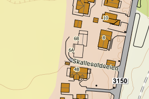 Kartbilde fra WMS-tjeneste av avviket