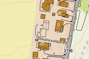 Kartbilde fra WMS-tjeneste av avviket