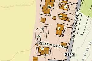 Kartbilde fra WMS-tjeneste av avviket