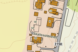 Kartbilde fra WMS-tjeneste av avviket